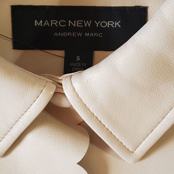 Marc New York Faux Leather Laser Cut LS Button Down Top SMALL - Picture 13 of 15